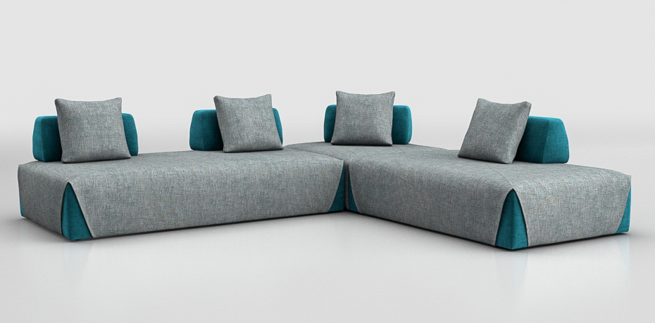 Lissano - medium corner sofa - modular backrests